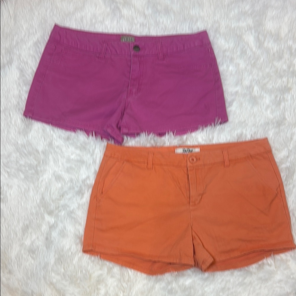 Two pairs of BeBop Shorts Pink Orange Size 11